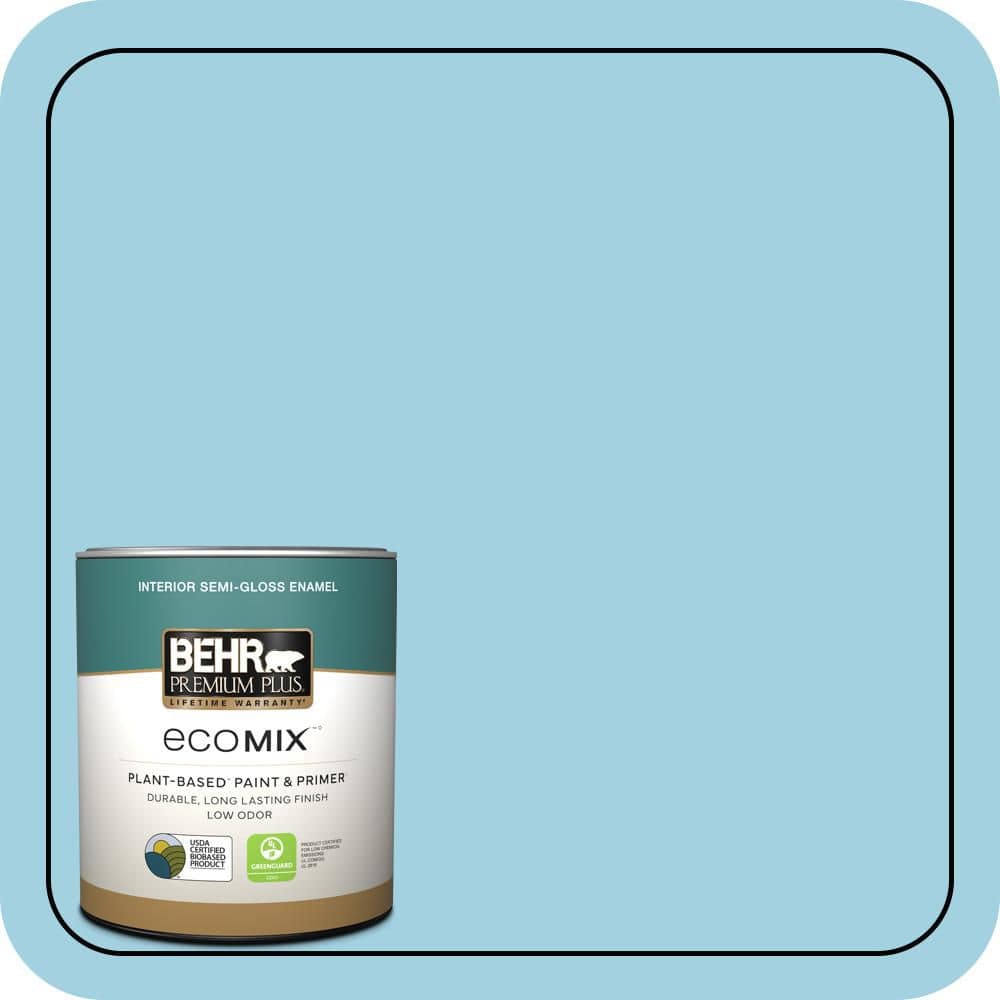 1 qt. #M480-3 Bengal Blue Semi-Gloss Enamel EcoMix Plant-Based Interior Paint & Primer price history on PriceWatchPro