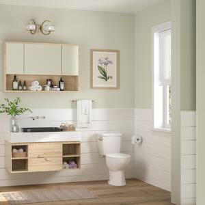 Dynasty ADA Compliant Height 2-Piece 1.28 GPF Single Flush 12 in. Rough in Size Elongated Toilet in White Seat Included