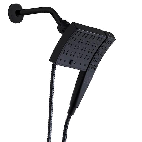 Seventy 3-Setting Wall Mount Dual Combo, Fixed and Handheld Showerhead in Matte Black