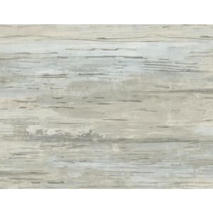 Cyprus Plank Greige, Blue Mist, and Off-White Faux Paper Strippable Roll (Covers 60.75 sq. ft.)