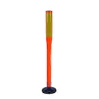 42 in. Orange Flat Delineator Post and Base with 3 in. x 12 in. High-Intensity Yellow Strip