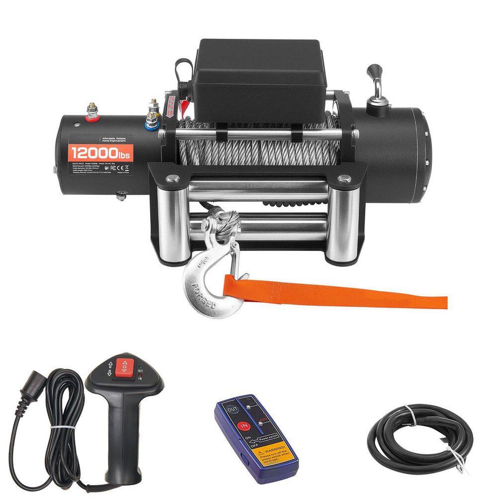 Electric Winch 12V, 12000 lbs. Load, 0.36 in. x 80 ft. Steel Rope, Wireless/Wired Remote, IP55 Waterproof for SUV, Jeep price history on PriceWatchPro