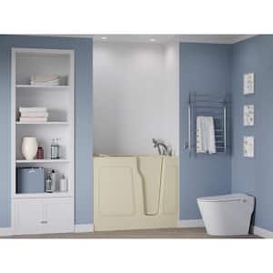 HD Series 46 in. Right Drain Quick Fill Walk-In Whirlpool Bath Tub with Powered Fast Drain in Biscuit