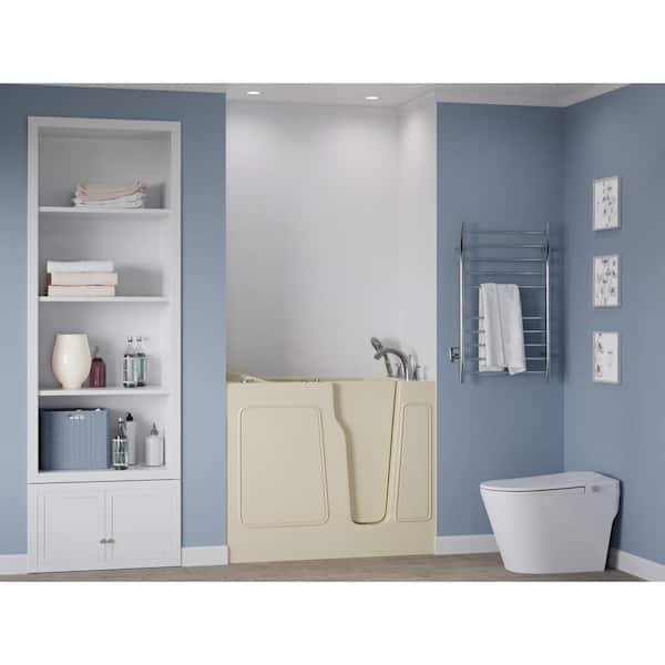 Universal Collection 26 in. L x 46 in. W Whirlpool Jetted Bathtub with Right Drain in Biscuit with Powered Fast Drain