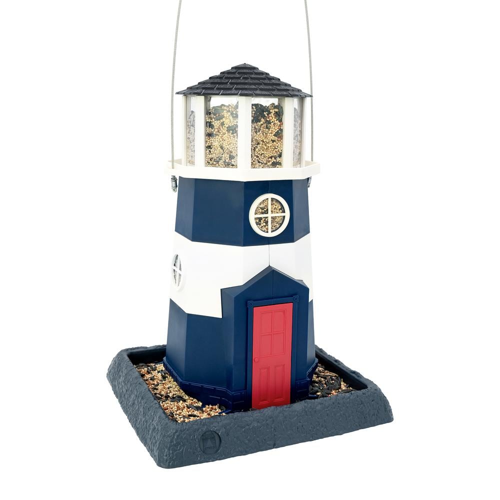 NORTH STATES Large Nautical Navy Lighthouse Birdfeeder