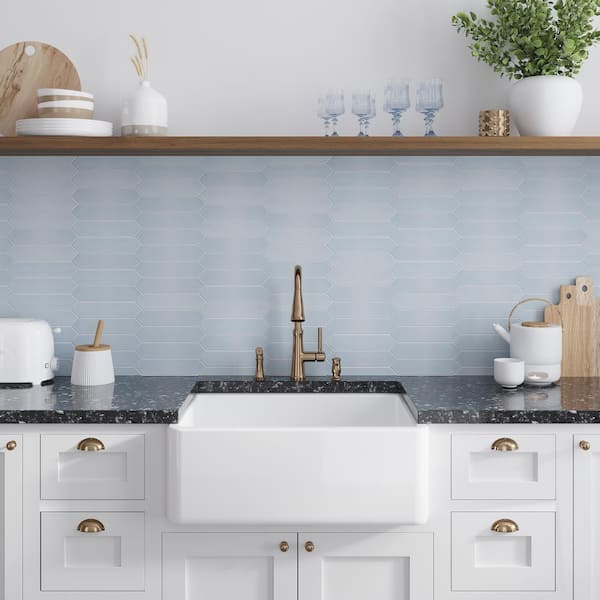 Piquet Blue 2 in. x 10 in. Matte Ceramic Picket Wall and Floor Tile (5.38 sq. ft./case) (44-pack)