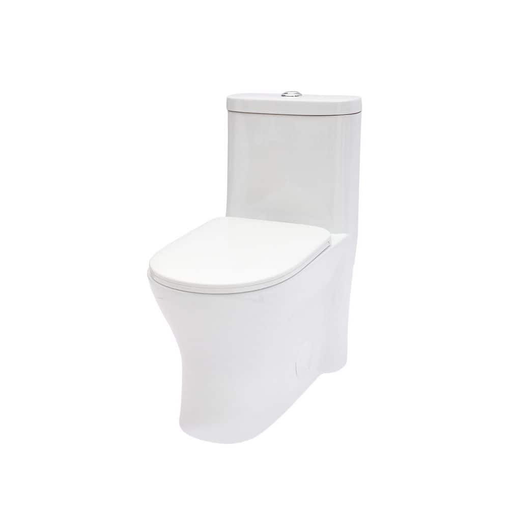 Elongated Dual Flush 1.22/1.6 GPF 12-inch Rough-In Ceramic One Piece Toilet with Soft Clsoing Seat in White price history on PriceWatchPro