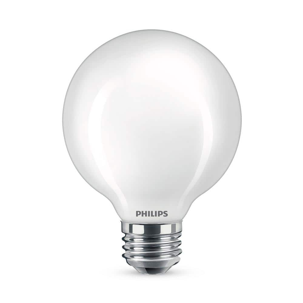 Philips 40-Watt Equivalent G25 Frosted Glass Non-Dimmable E26 LED Light  Bulb Soft White 2700K (3-Pack) 567503 - The Home Depot