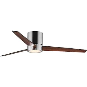 Braden 56 in. Indoor Integrated LED Polished Chrome Modern Ceiling Fan with Remote for Living Room and Bedroom