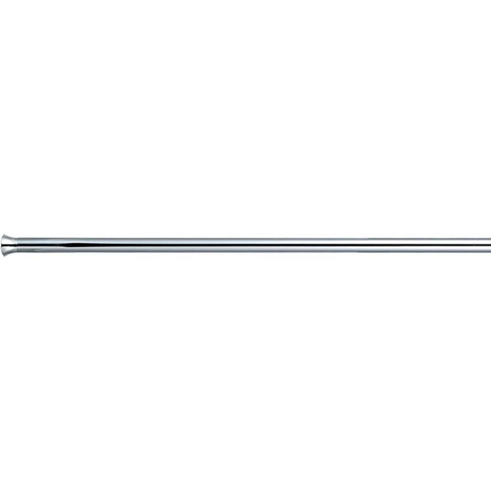 Adjustable Chrome Tension Curtain Rod with Classic Finial