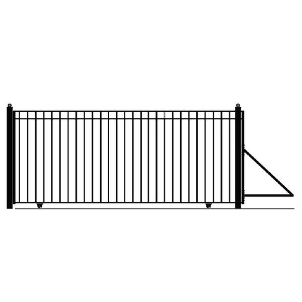 ALEKO Madrid Style 16 ft. x 6 ft. Black Steel Single Swing Driveway Fence Gate