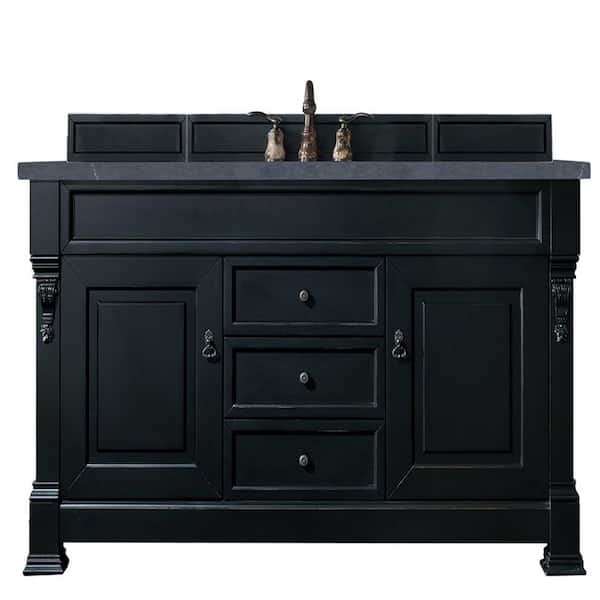 James Martin Vanities Brookfield 60 in. W x 23.5 in. D x 34.3 in. H Single Bath Vanity in Antique Black with Quartz Top in Charcoal Soapstone