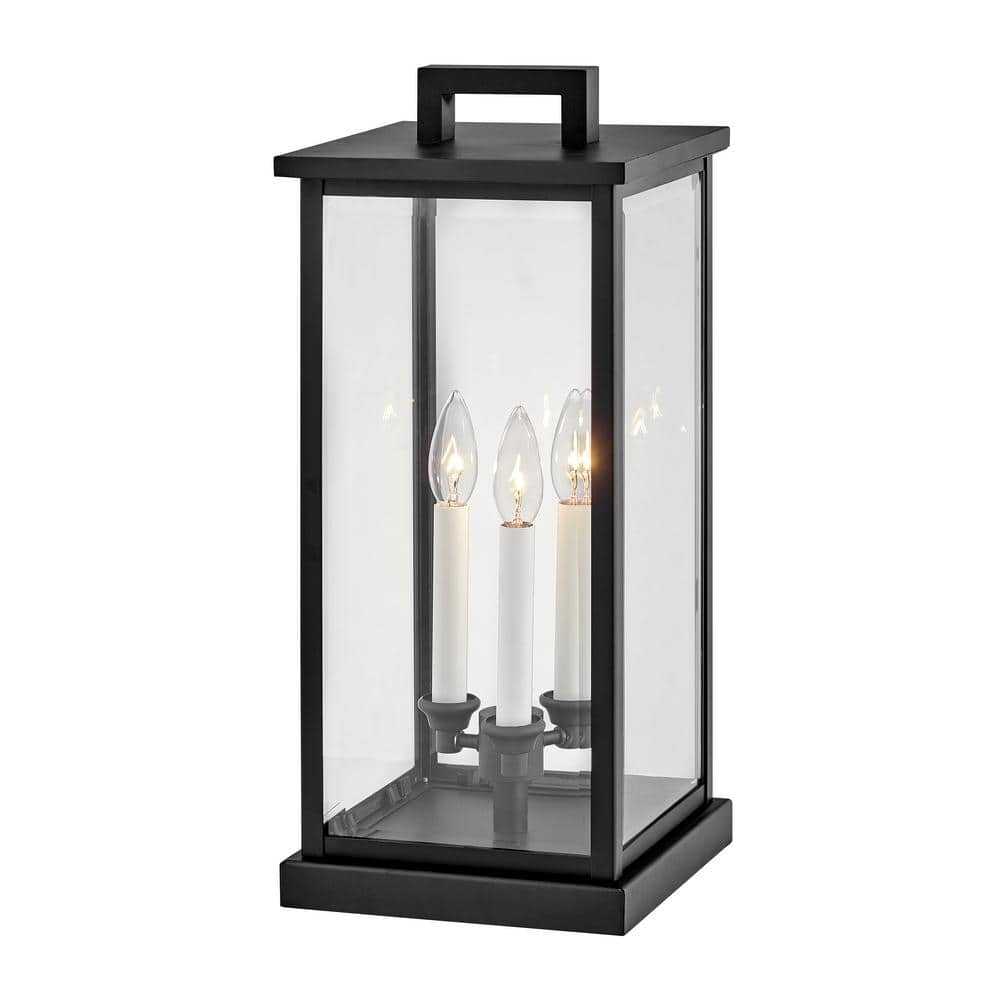 HINKLEY Weymouth 3-Light Black Pier Mount 20017BK - The Home Depot