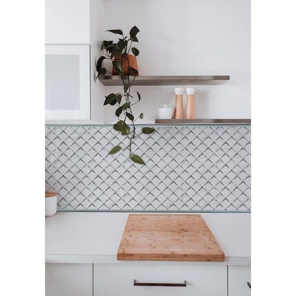 smart tiles Smart Edge Brillo Silver 18 in. x 0.27 in. Self-Adhesive  Decorative Smart Edge (8-pack) SE1076-8 - The Home Depot
