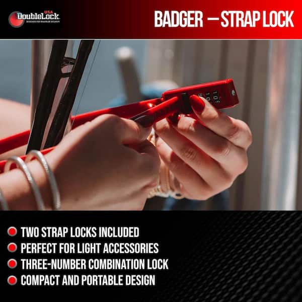 DoubleLock BADGER, Strap Lock 2-pk. Flexible Combination Zip Tie