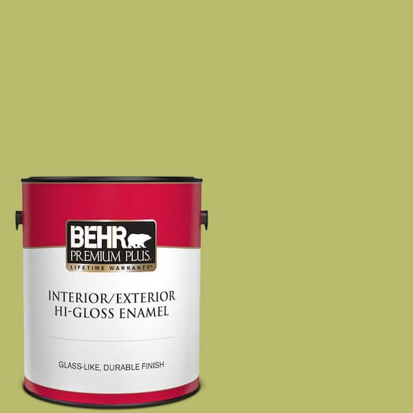 BEHR PREMIUM PLUS 1 gal. #P360-5 Citrus Peel Hi-Gloss Enamel Interior/Exterior Paint