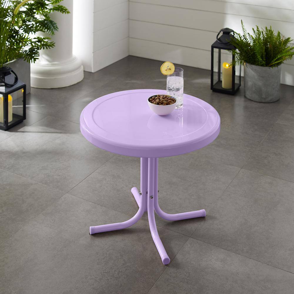 Lavender Gloss Steel Retro Outdoor Side Table