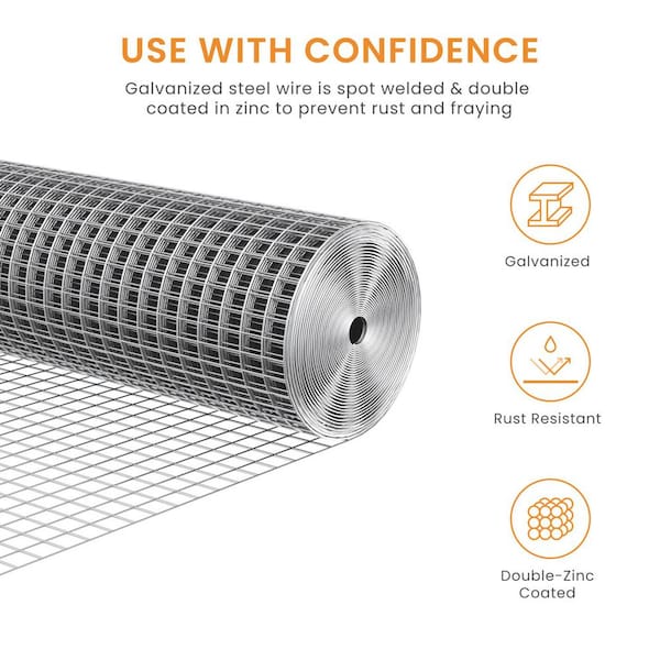 Tidoin 1/2 in. x 4 ft. x 50 ft. 19-Gauge Hardware Cloth Anti-Rust Wire