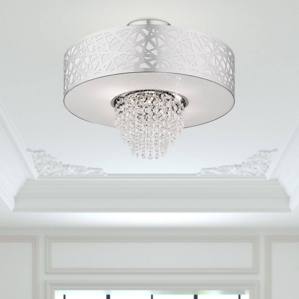 Allendale 4-Light Polished Chrome Crystal Semi-Flush Mount