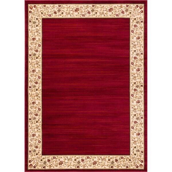 Well Woven Barclay Terrazzo Red 5 ft. x 7 ft. Transitional Border Area Rug