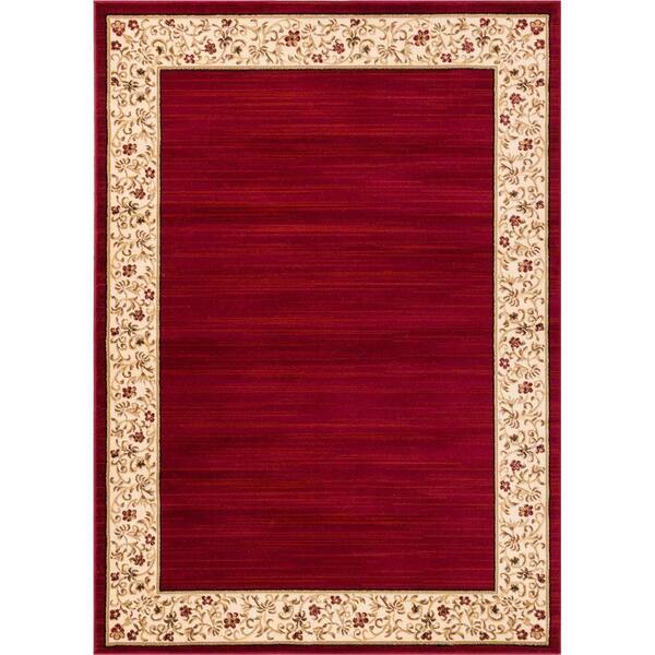 Well Woven Barclay Terrazzo Red 8 ft. x 10 ft. Transitional Border Area Rug