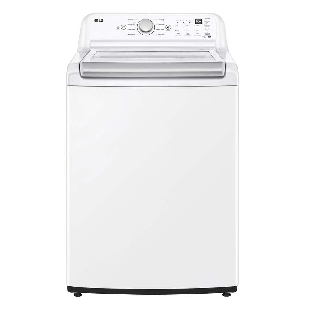 LG 27 in. 4.8 cu. ft. Top Load Washer with 4-Way Agitator & TurboDrum  Technology - White