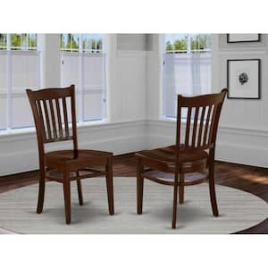 Mahogany Wooden Seat Slat Back Dining Chair (Set of 2)