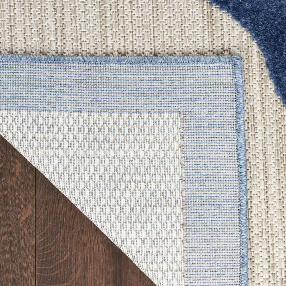Blue/Grey Floral Synthetic 6' x 9' Flat Woven Rug