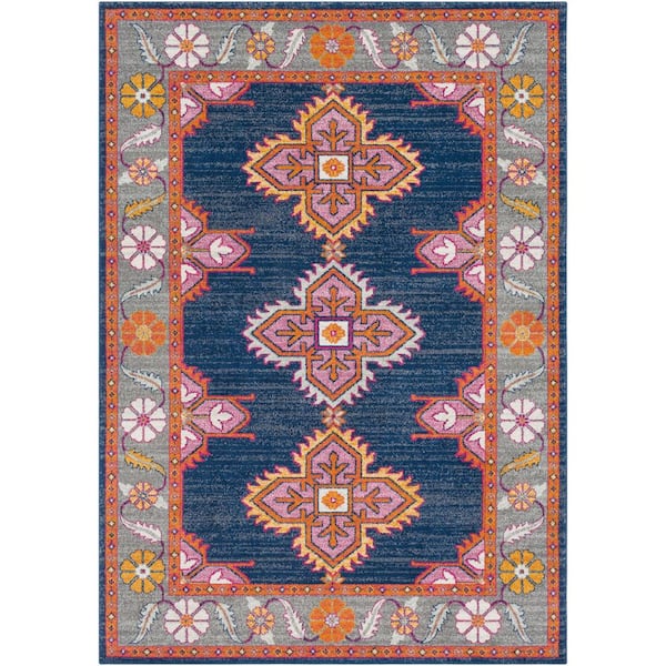 Livabliss Agnetha Dark Blue 9 ft. x 13 ft. Area Rug