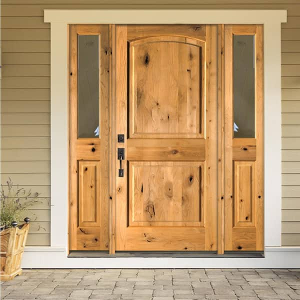 Krosswood Doors 36 in. x 80 in. Rustic Knotty Alder Arch Top V