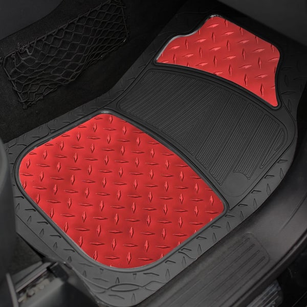 FH Group Red Metallic Finish Rubber Backing Water Resistant Car