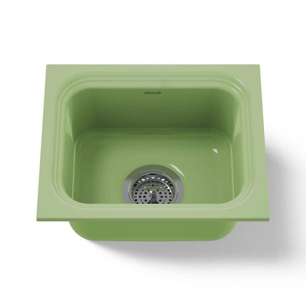 Northland Cast Iron 15 in. Undermount Bar Sink in Fresh Green with Mounting Hardware price history on PriceWatchPro