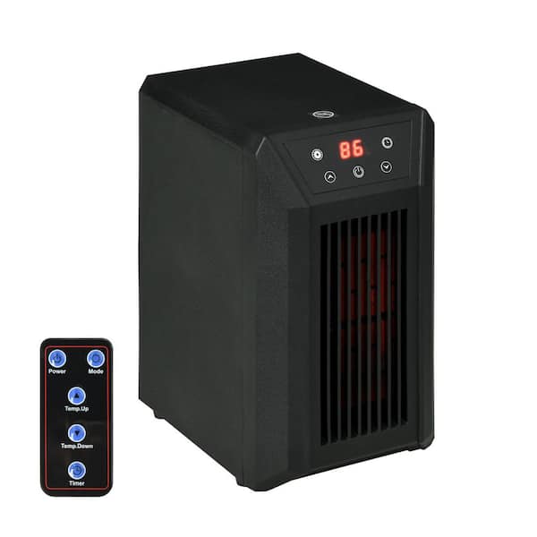 1500 W Fast Heating Portable Electric Space Heater, Cabinet Infrared Quartz Heat Element, Thermostat, Forced Air, Remote