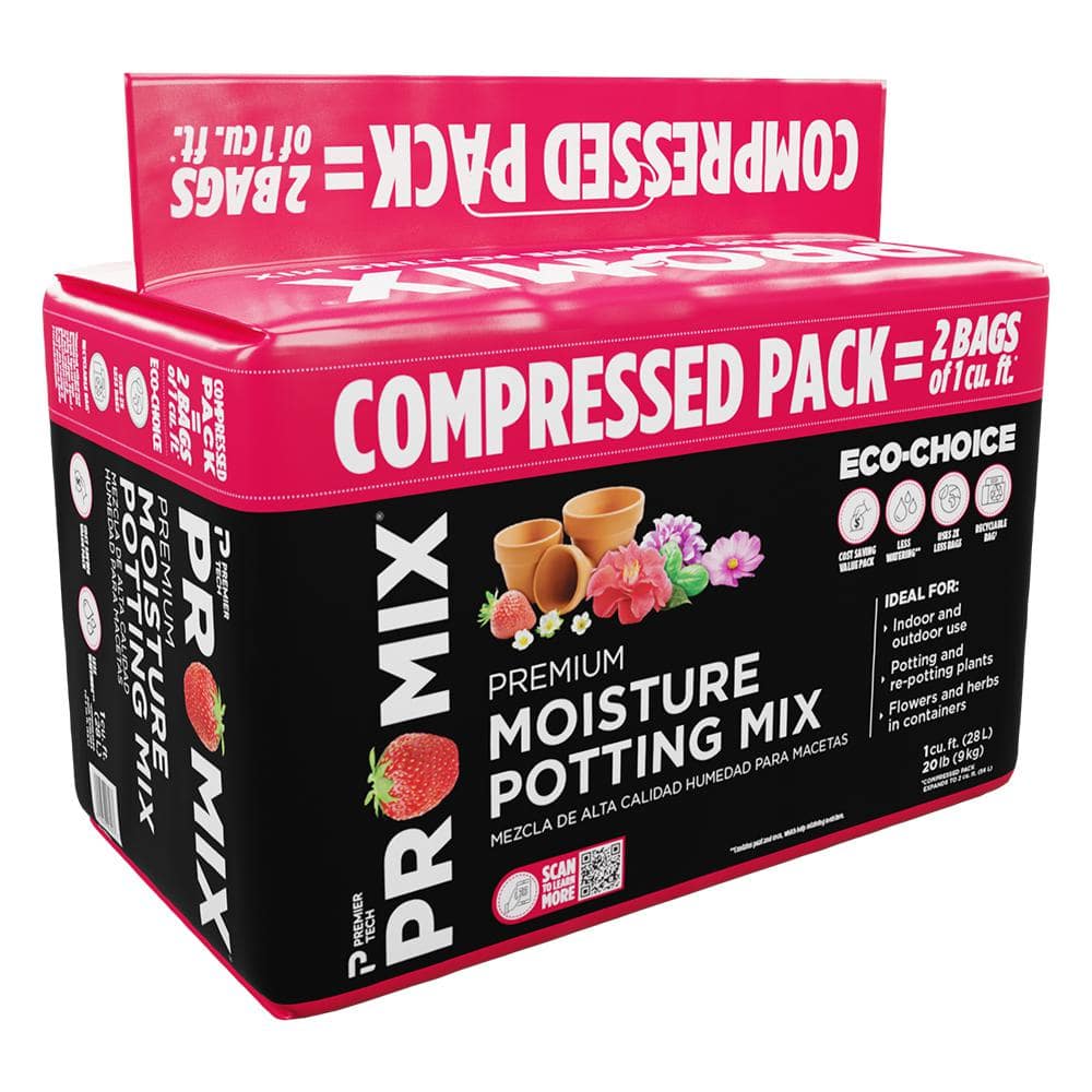 PRO-MIX 2 cu. ft. Premium Moisture Potting Mix Compressed Soil 0306RG - The  Home Depot