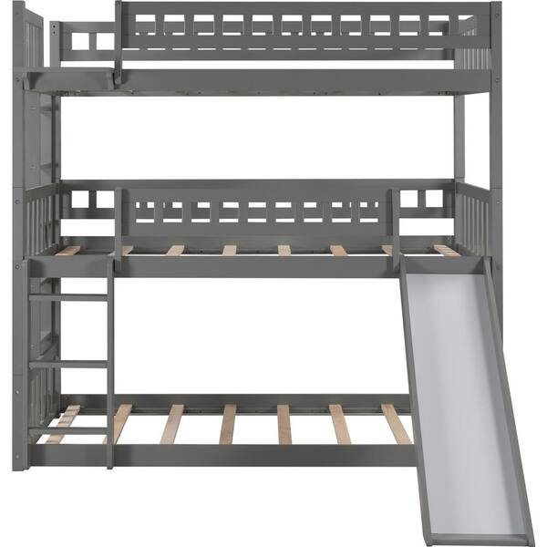 Doshie Gray Twin Over Separable, Separable Twin Bunk Beds