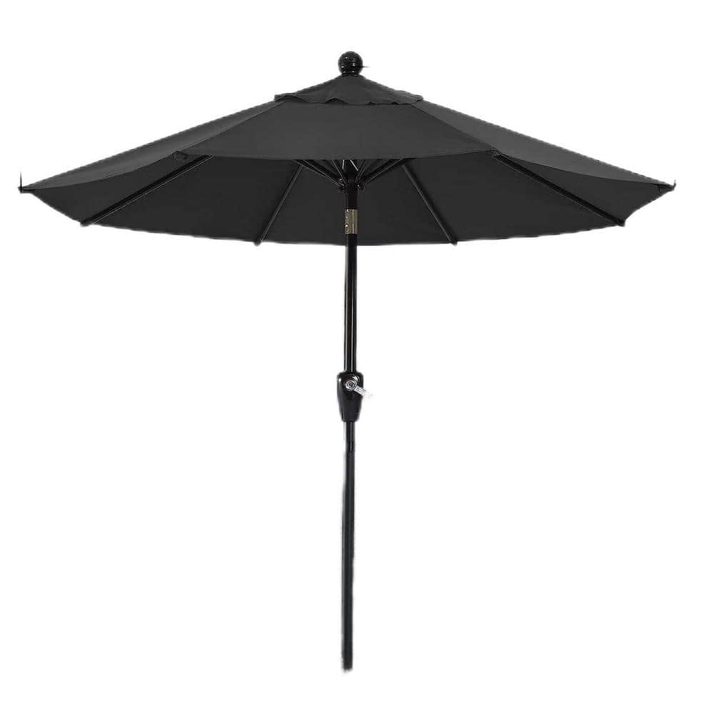 9 ft. Beach Umbrella in Gray Durable Patio Umbrellas Dark