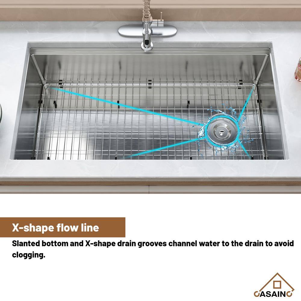 36" Stainless Steel Undermount Kitchen Sink with Accessories
