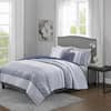 Madison Park Christian 4-Piece Navy Full/Queen Reversible Jacquard ...