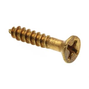 #6 x 3/4 in. Solid Brass Phillips Drive Flat Head Wood Screws (25-Pack)