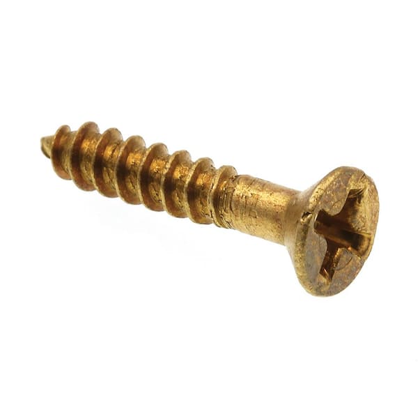 Prime-Line #6 x 3/4 in. Solid Brass Phillips Drive Flat Head Wood Screws (25-Pack)
