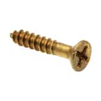 Everbilt #6 x 1/2 in. Phillips Flat Head Brass Wood Screw (100-Pack) 802062