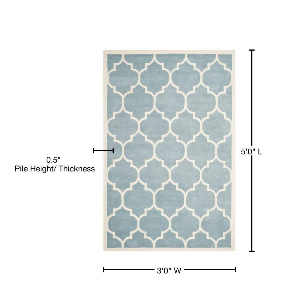 Chatham Hand-Tufted Wool Rug in Blue/Ivory - 3' x 5'