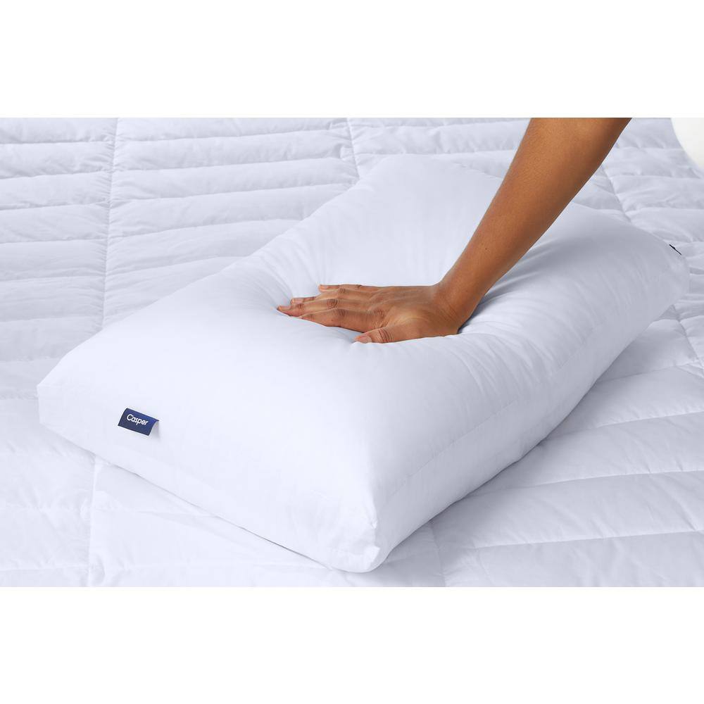 Standard White Cotton Pillow with Microfiber Fill