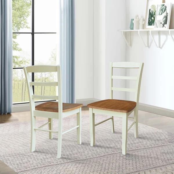 International Concepts Madrid Hickory/Shell Solid Wood Dining Chair, Set of 2