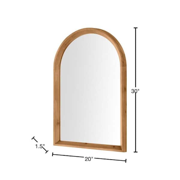 StyleWell Medium Modern Arched Natural Wood Framed Mirror (20 in