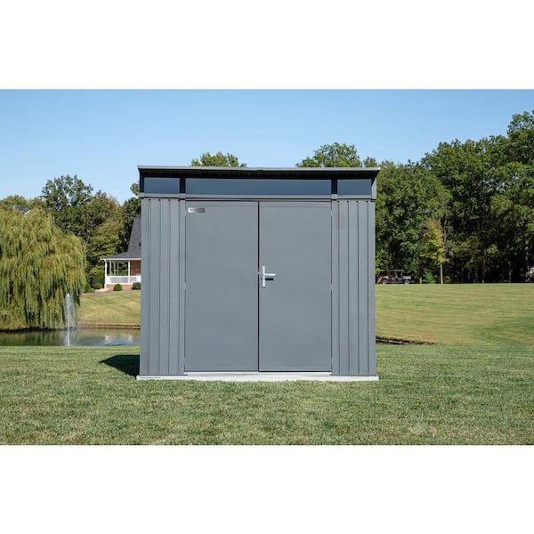 Sojag Denali 8 ft. x 5 ft. Anthracite Premium Steel Shed with Lockable Swing Doors