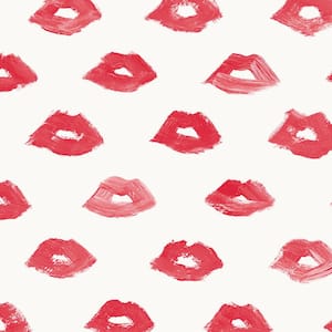 Novogratz Painted Lips Red Peel and Stick Wallpaper Sample