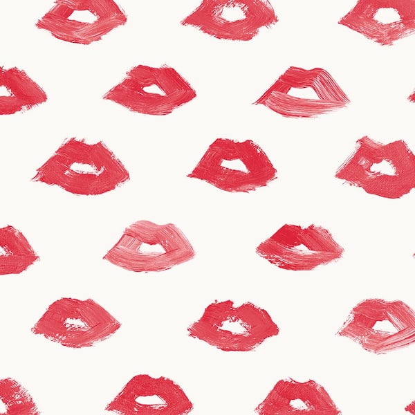 Tempaper Novogratz Painted Lips Red Peel and Stick Wallpaper Sample ...