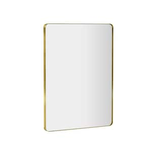 24 in. W x 36 in. H Premium Aluminum Framed Rectangular Bathroom Vanity Wall Mirror in Gold