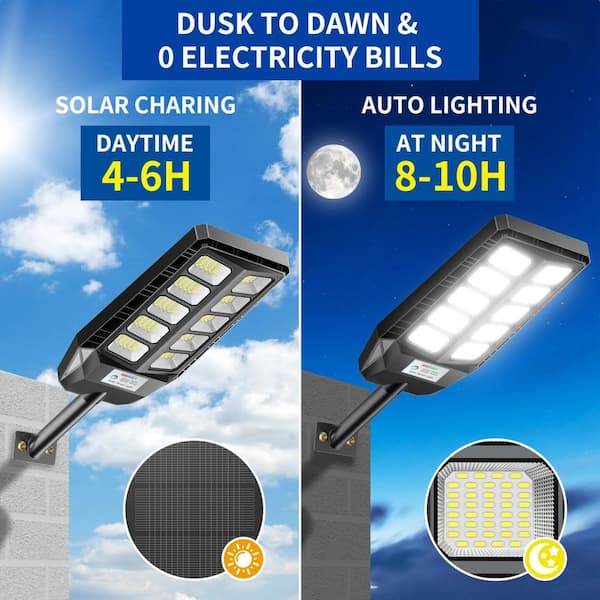Ofuray 4-Pack Solar Lights Outdoor – 10AH High Power Security Flood Light With Motion Sensor, Dusk To Dawn, IP68 Waterproof, 3000K/4000K/6500K Adjustable (Remote Included)